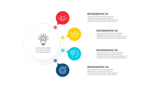 Vector circles infographic with 5 options or steps for business presentation.