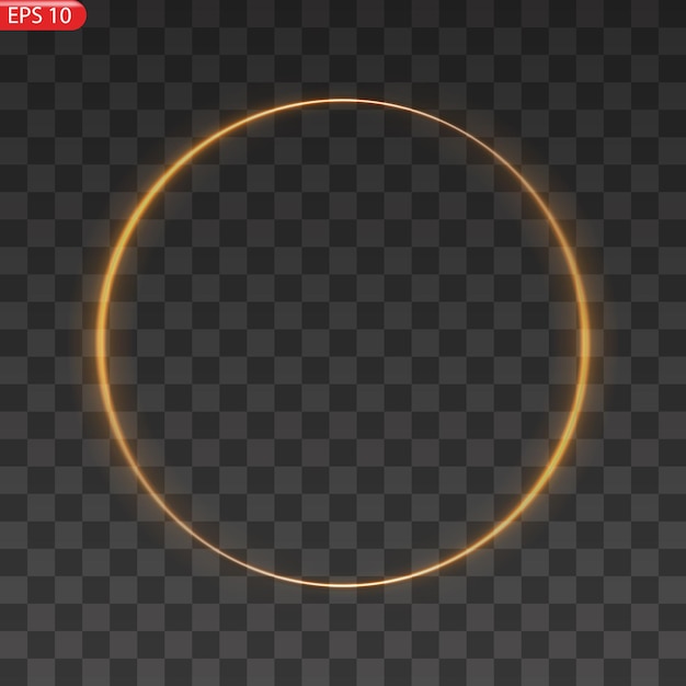 Vector circular light beam isolated on transparent background