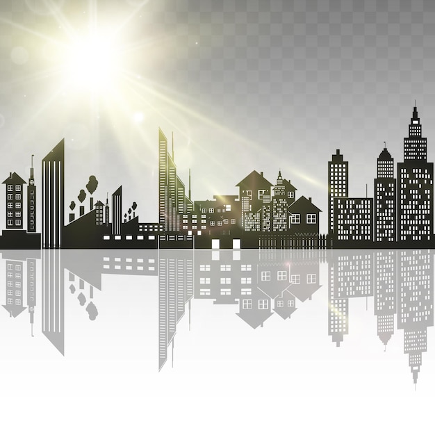 Vector vector city silhouette in a flat style. modern urban landscape.vector illustration