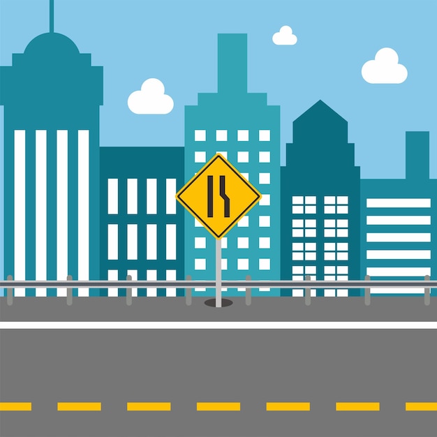 vector city with various traffic signs