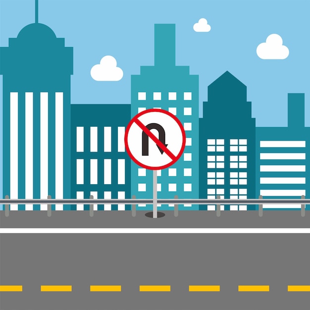 vector city with various traffic signs