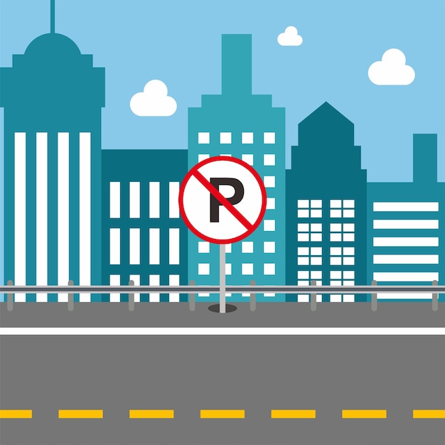 vector city with various traffic signs