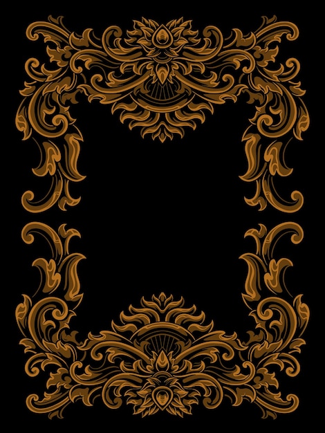 vector classic frame design with color editable classical and romantic style ornaments