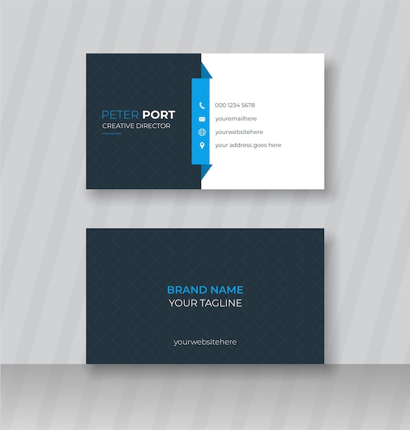 Vector vector clean and creative double sided business card design or visiting card template