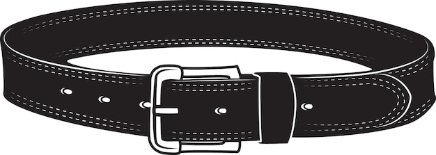 Vector Clip Art Of A Black Leather Belt Isolated On Transparent Background