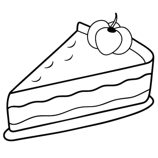 Vector Clip Art Cake Slice with Isolated Background