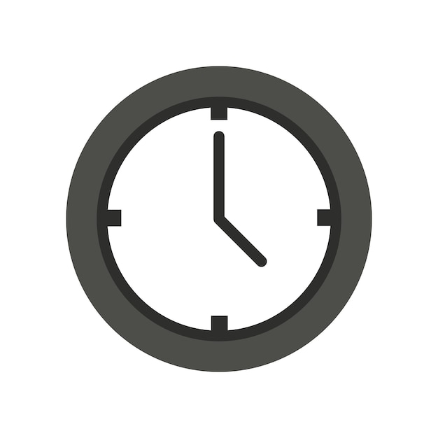 Vector clock and time flat vector illustration