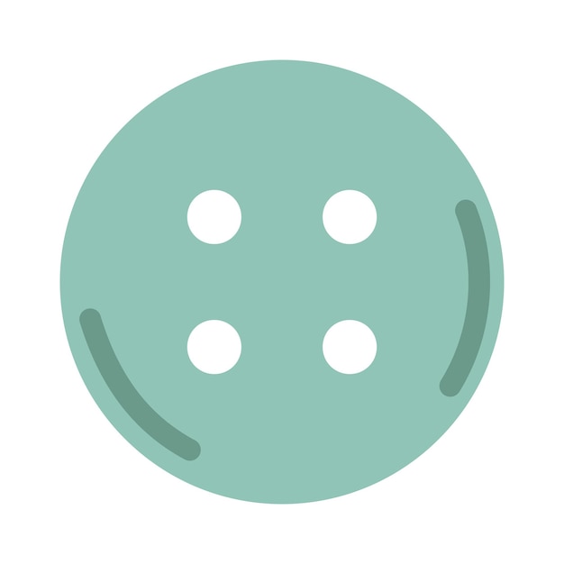 Vector clothing green button with four holes Sewing button in flat design