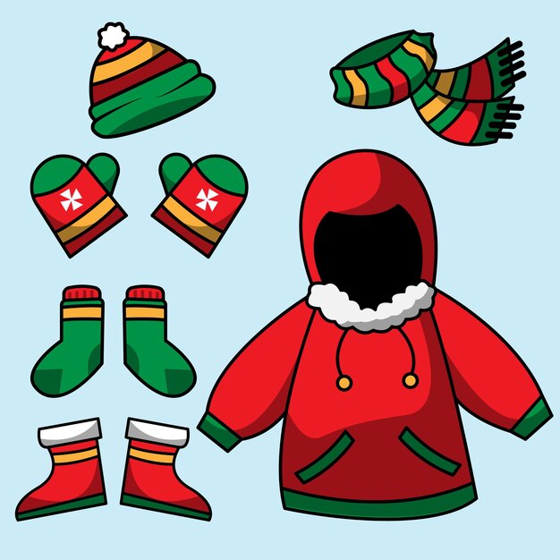 Vector vector clothing for winter. cute vector designs.