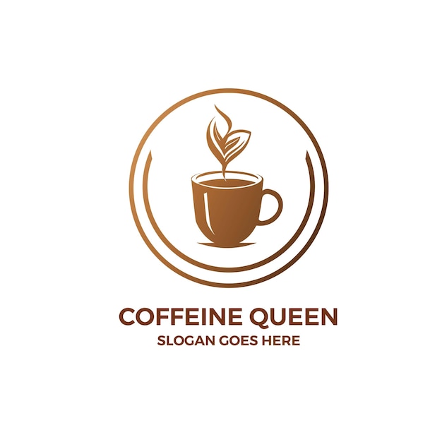 Vector coffee of cup logo with flat style logo template