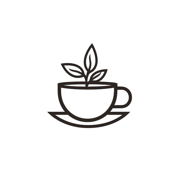 Vector of a coffee cup with a plant inside a perfect blend of nature and caffeine