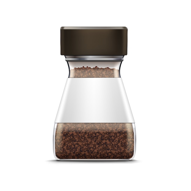 Vector Coffee Glass Jar Packaging Package Isolated on White