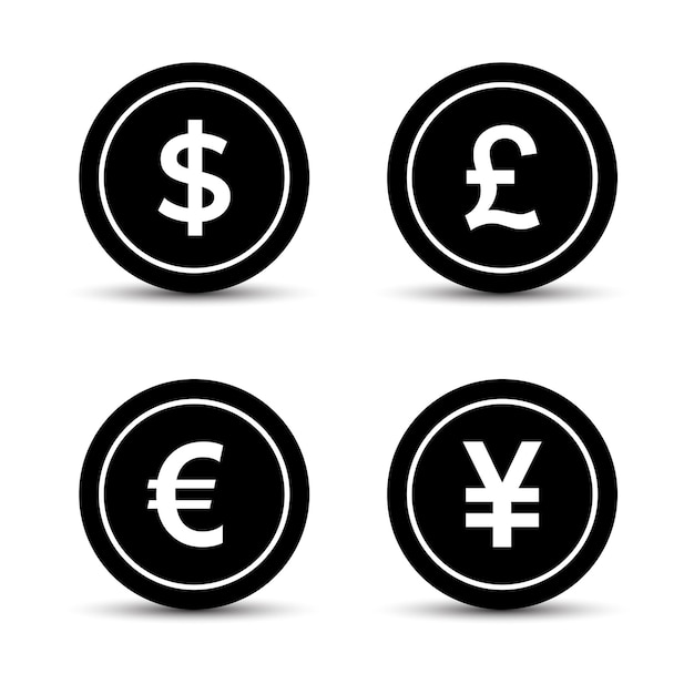 Vector vector coin with money currency icon set