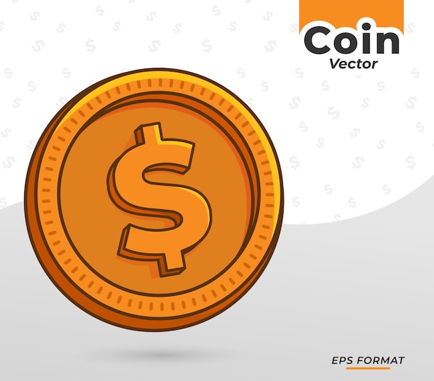 vector coin with shadow and lights