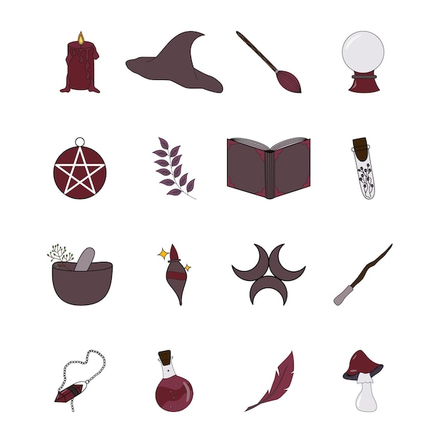 Vector collection of esoteric items and symbols