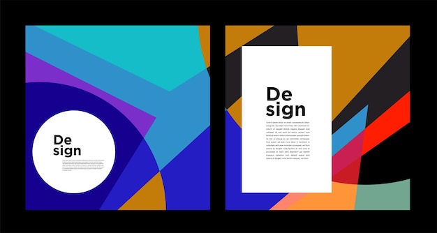 Vector colorful abstract geometric and curve for banner social media template