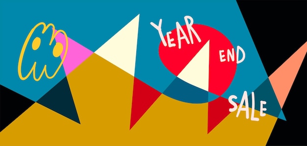 Vector colorful abstract year end sale background 2023