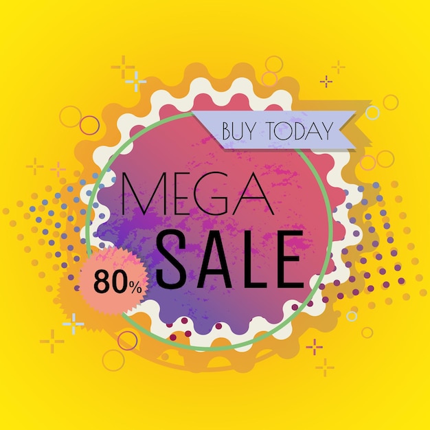 Vector colorful banner Mega sale