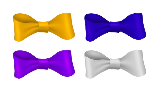 Vector colorful bow ties isolated on white background