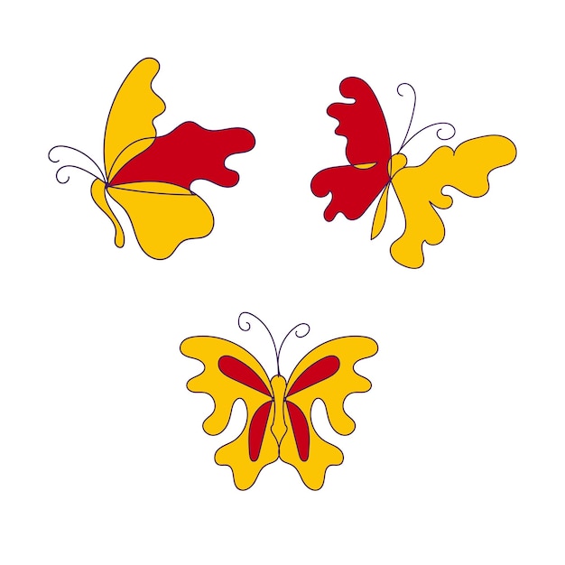 Vector colorful butterflies set. vector.