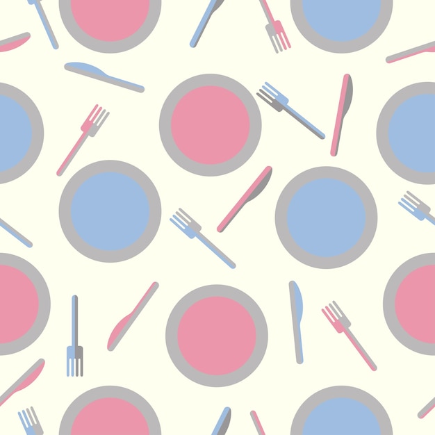 Vector colorful cutlery seamless pattern