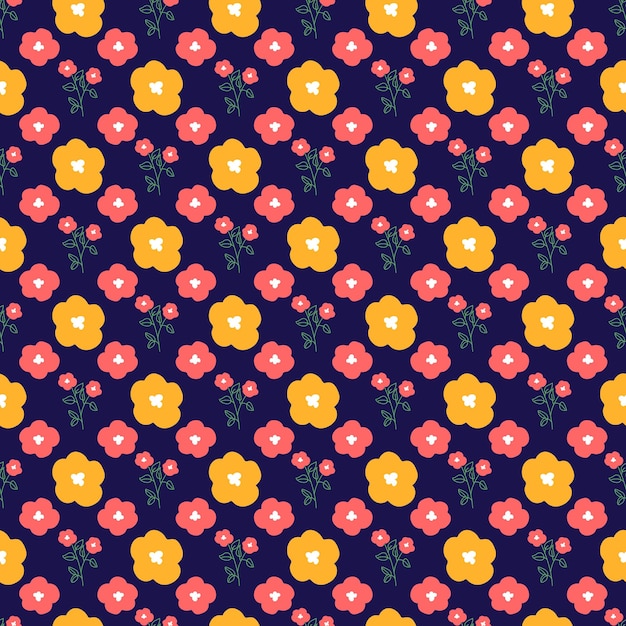 Vector colorful floral seamless pattern