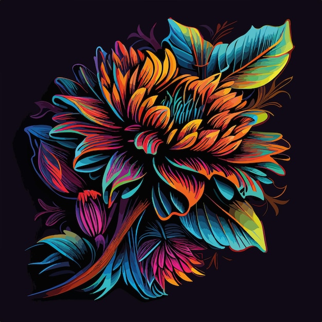 Vector Colorful Flower