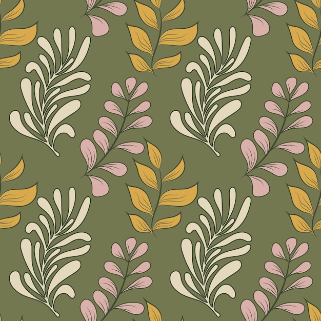 Vector. Colorful. Flowers drawing. Seamless pattern.