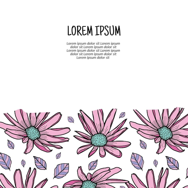 Vector colorful flowers and leaves seamless pattern background Vector illustration background