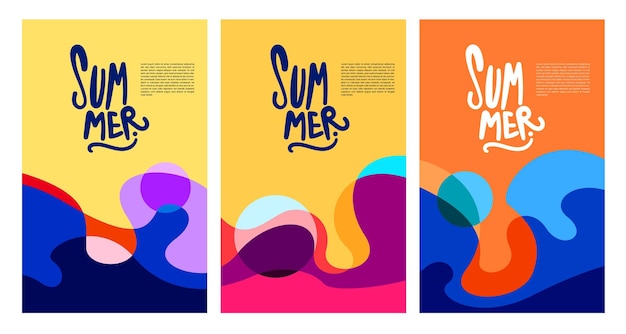 Vector Colorful Fluid and Liquid Summer Brochure Background Template