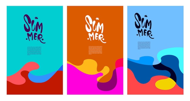 Vector vector colorful fluid and liquid summer brochure background template