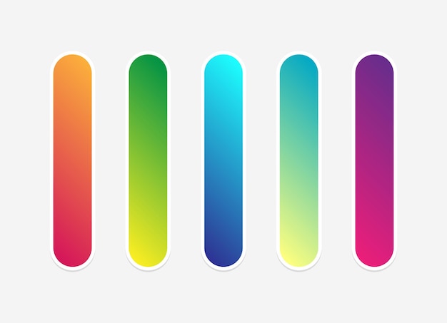 Vector colorful gradient collection Vector vibrant colorful gradients swatches set