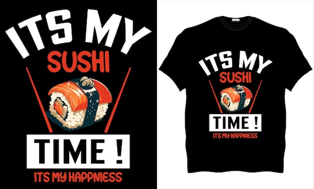 Vector vector colorful graphic tshirt of sushi trendy design