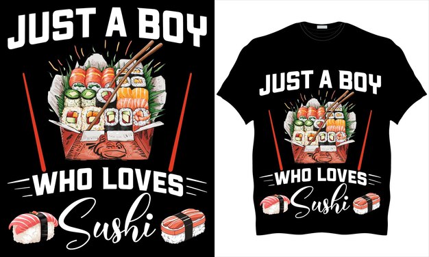 Vector vector colorful graphic tshirt of sushi trendy design