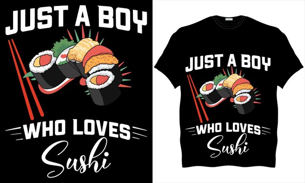 Vector vector colorful graphic tshirt of sushi trendy design