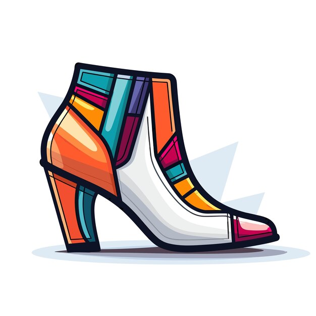 Vector vector of colorful high heeled shoes isolated on a white background