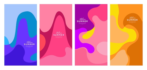 Vector Colorful liquid and fluid background for summer collection