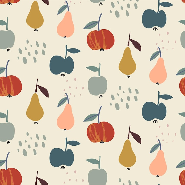 vector colorful natural seamless patterns with flowers fall leaves and fruits