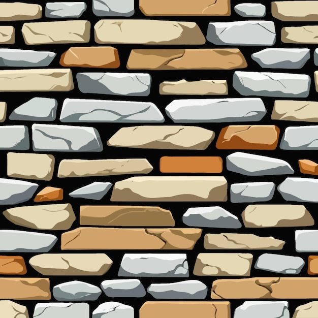 Vector of a colorful wall with a colorful stone wall and colorful stones