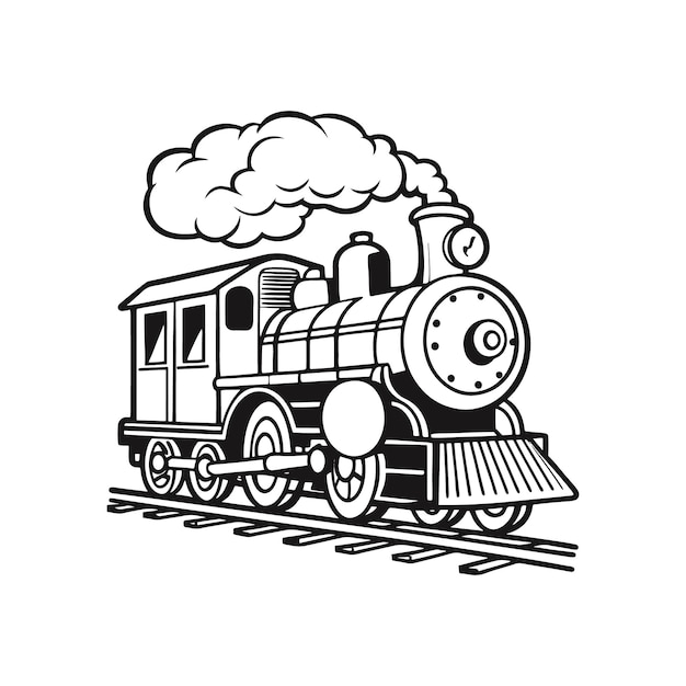 Vector vector coloring book electric train