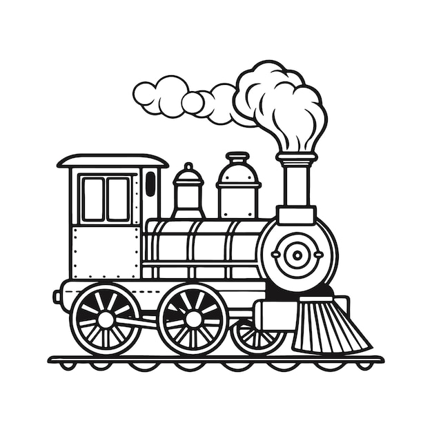 Vector coloring book electric train