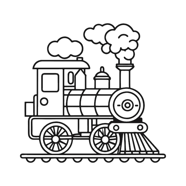 Vector coloring book electric train