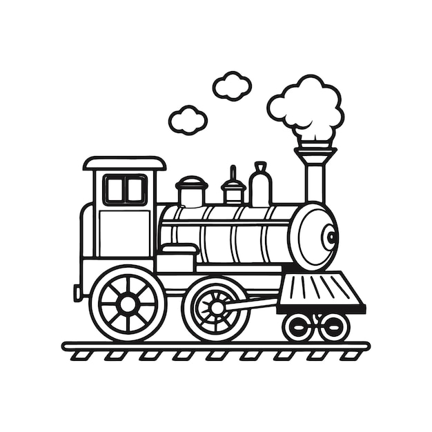 Vector coloring book electric train