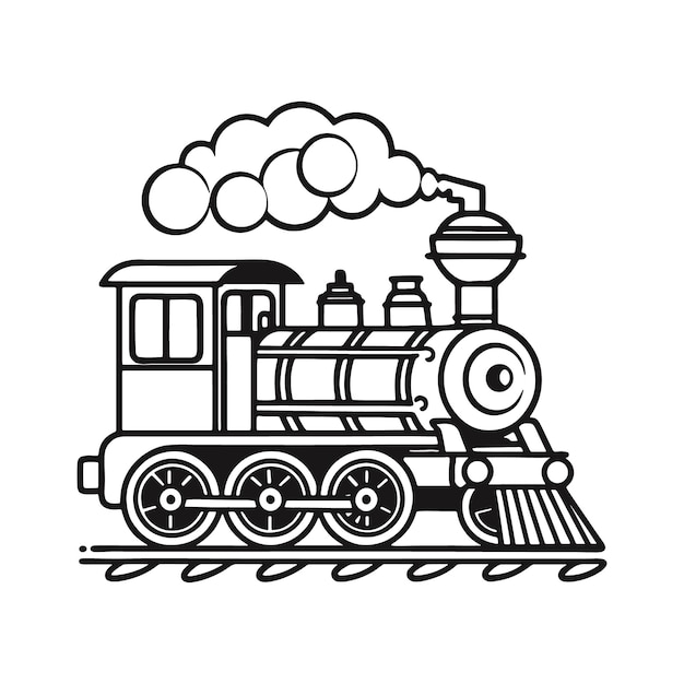 Vector vector coloring book electric train