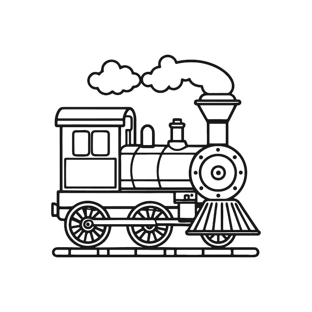 Vector coloring book electric train