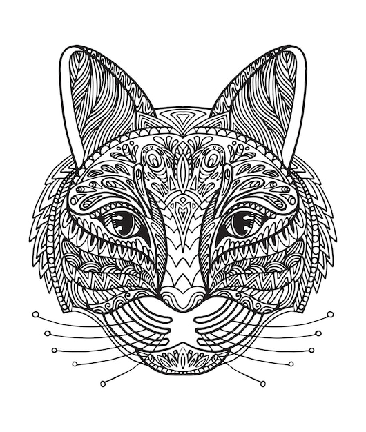 Vector coloring cat