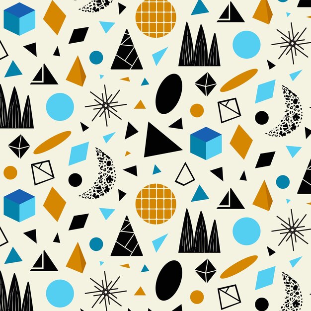 vector coloured geometric pattern design educational style elements