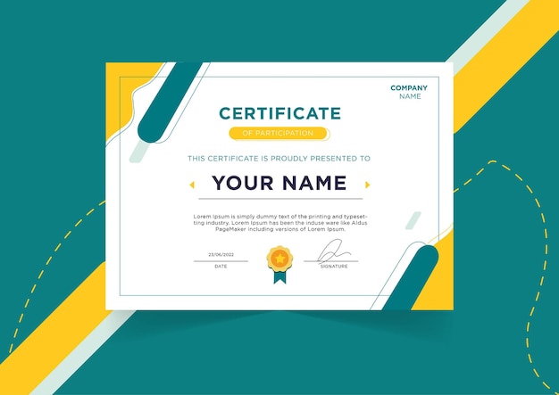 Vector Colourful Modern Editable Certificate Template