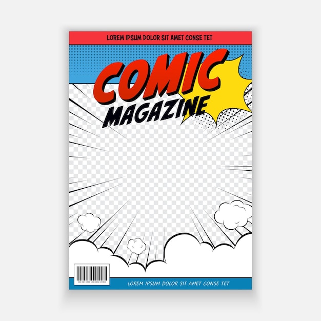 Vector comic book cover template flyer poster design