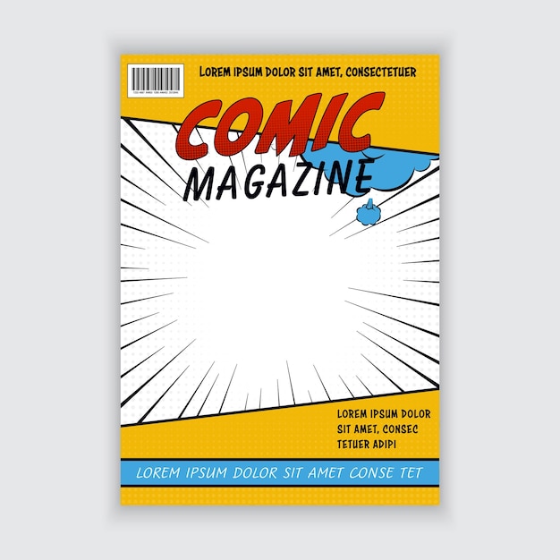 Vector comic magazine template magazine book cover flyer